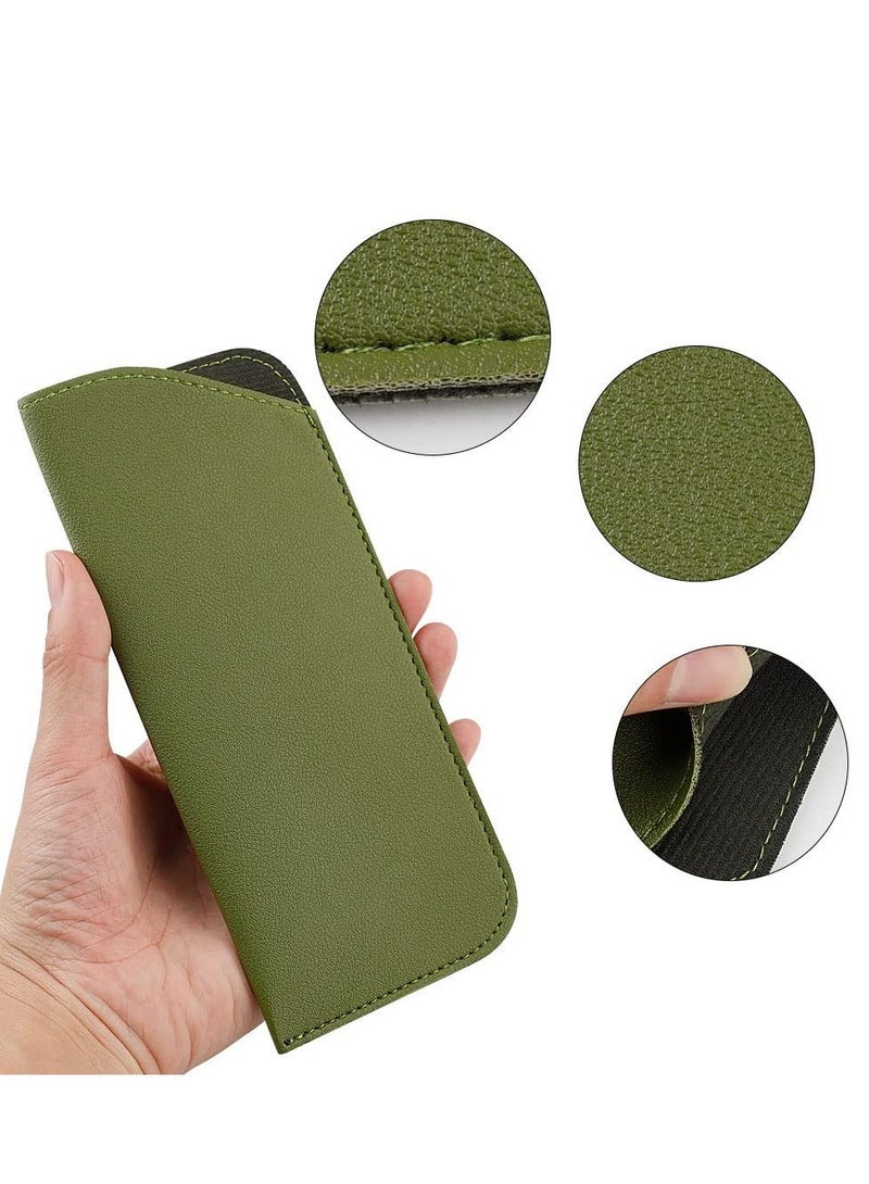 4 Pack Soft Glasses Cases, Reading Glasses Case PU Leather Sunglasses Spectacles Bag Anti-Scratch Eyeglasses Pouch Case for Women Men Kids