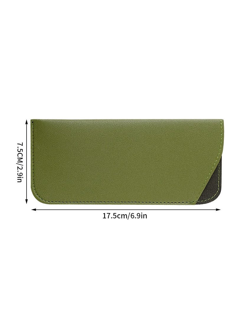 4 Pack Soft Glasses Cases, Reading Glasses Case PU Leather Sunglasses Spectacles Bag Anti-Scratch Eyeglasses Pouch Case for Women Men Kids