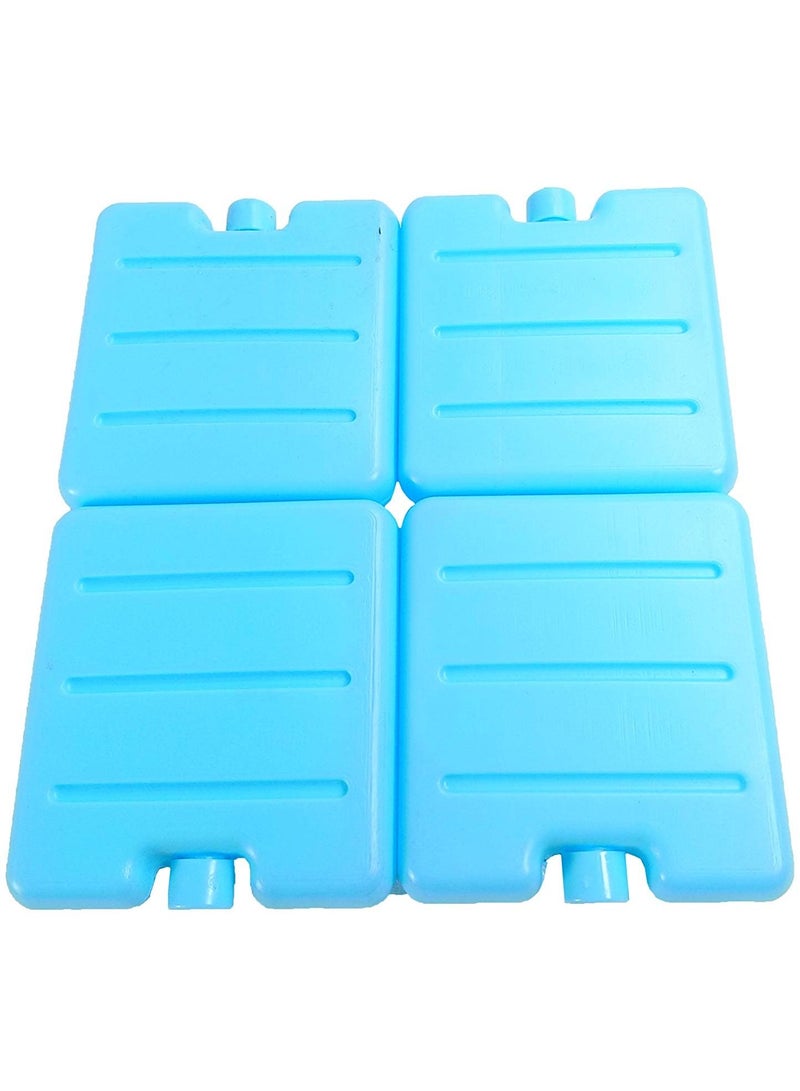 Ice blocks Ice Packs for Lunch Boxes Cooler Ice Packs Long Lasting Lunch Ice Packs Slim Reusable Cool Packs for Cooler Freezer Ice Packs Stackable Square Design Blue (Set of 4)