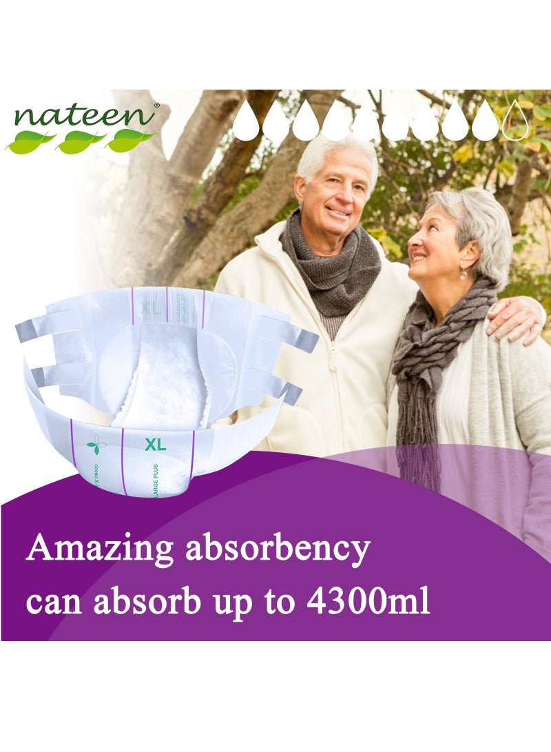 Super Ultra Incontinence Adult Diaper,Large,Waist Size 115-150cm,80 Count Adult Diapers,Disposable Underwear for Men&Women,Briefs with Maximum Absorbency, Leak Protection-3240ml Absorbency.