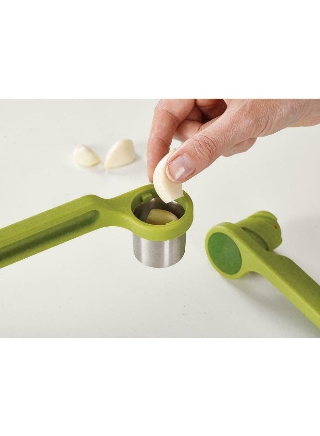 20102 Helix Garlic Press Mincer Ergonomic Twist Action Hand Juicer Green Stainless Steel