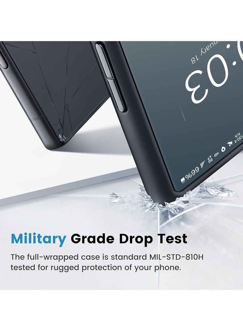 Carbon Case for Samsung Galaxy S24 Ultra Case 6.8 Inch Compatible with Mag Safe Protective S24 Ultra Case 1500D Aramid Fiber Made Pin Button Case - Black