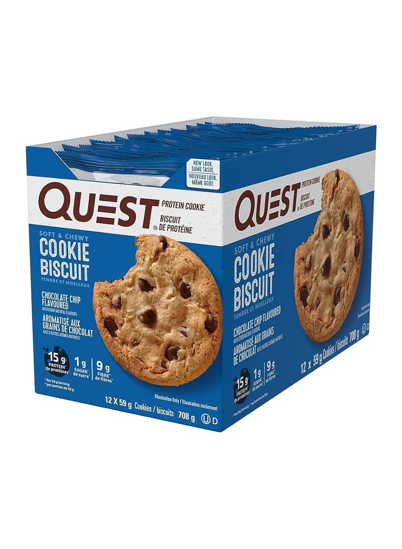 Quest Cookies Chocolate Chip 59g Pack of 12