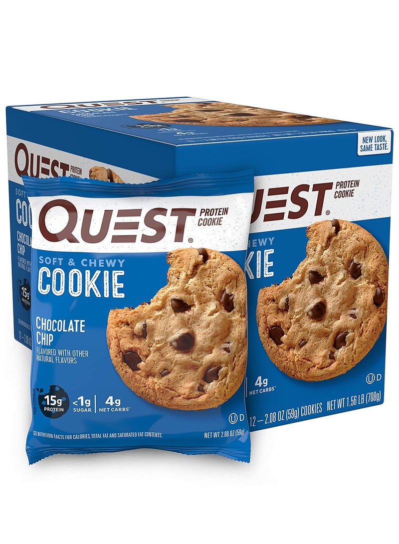 Quest Cookies Chocolate Chip 59g Pack of 12