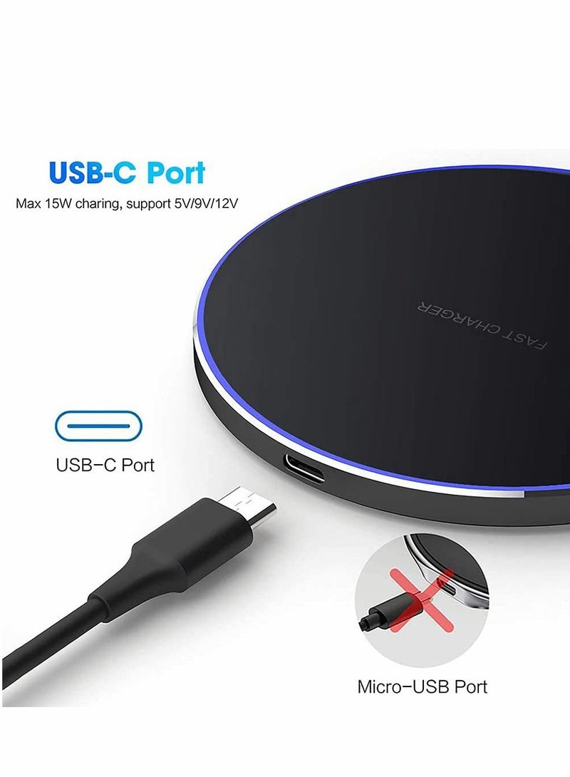 20W Max Fast Wireless Charging Pad Qi Certified for iPhone 13/12/SE/11/X Pro/2 15W Charge Mats Samsung S22/S21/S20/Note 20/10 Galaxy Buds/Buds+ (20W-Black)