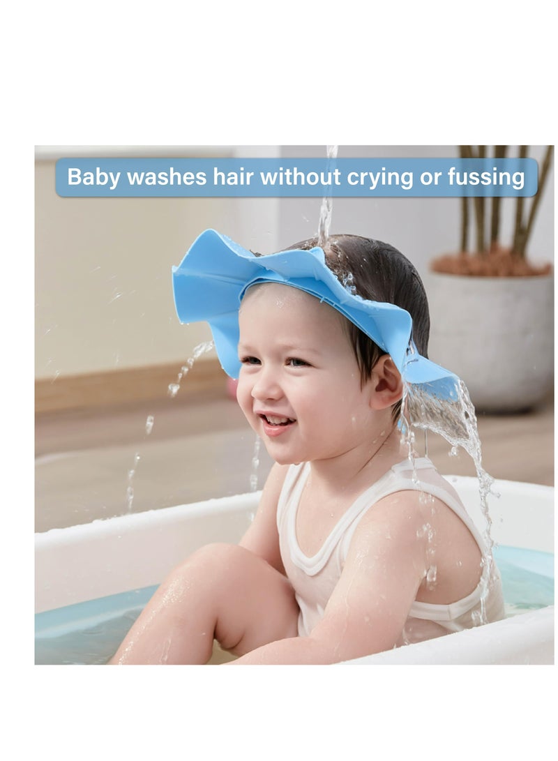 Baby Shower Cap, soft and adjustable Baby Hair Washing Shield, protects eyes and ears when washing hair, suitable for babies, toddlers, and children. Baby Shower Cap Shield