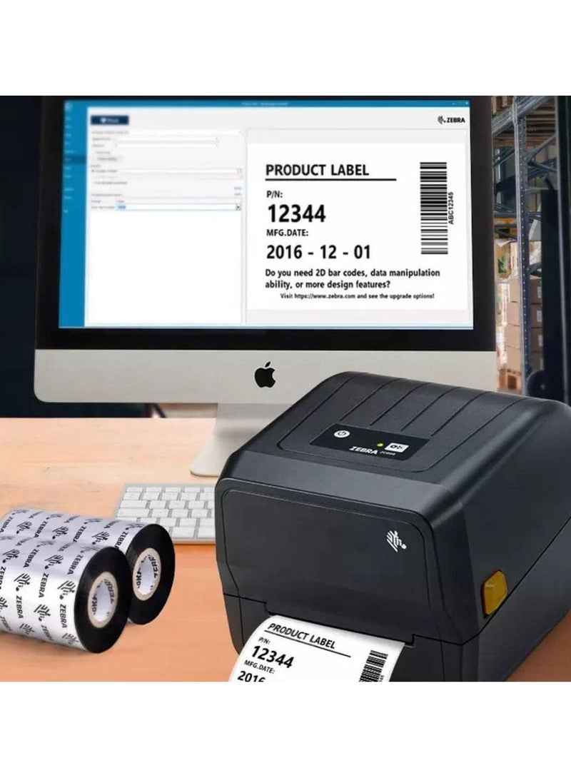 ZEBRA [ZD-220T] Direct Thermal & Thermal Transfer Barcode Printer | Resolution 203DPI | Max Print Width 4 inch | USB | Office Label | Shipping Labels