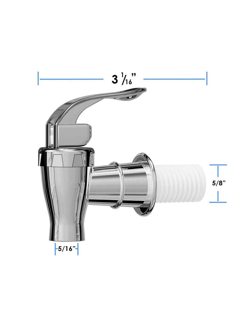 Replacement Spigot for Beverage Dispenser Carafes Chrome Design Lock Open Style (1pack) Push Style faucet for Beverage Dispenser Carafe, Replacement Spigot