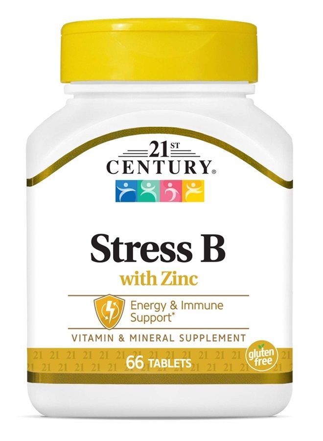 Stress B with Zinc Tablets, 66 Count (Pack of 2)