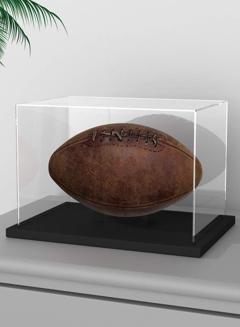 Clear Self-Assembly Acrylic Display Case with Black Velvet Base, Deluxe Dustproof Showcase, Cube Countertop Box for Collectibles, Home Organization (12x8x8 inch)