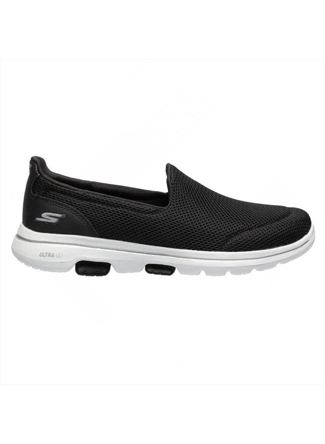Women's Go Walk 5 Sneaker, Black/White, 9