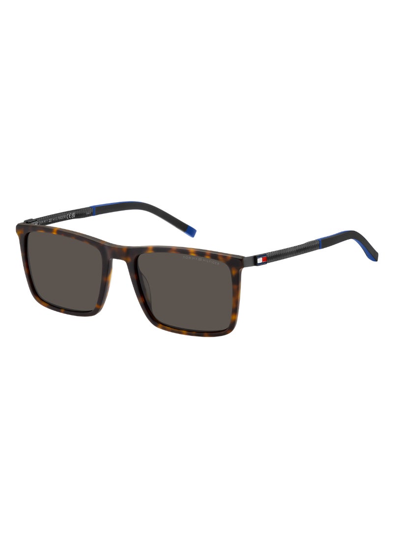 Men's UV Protection Rectangular Shape Carbon Fiber Sunglasses TH 2077/S GREY 41 - Lens Size: 41 Mm - Matt Hvna