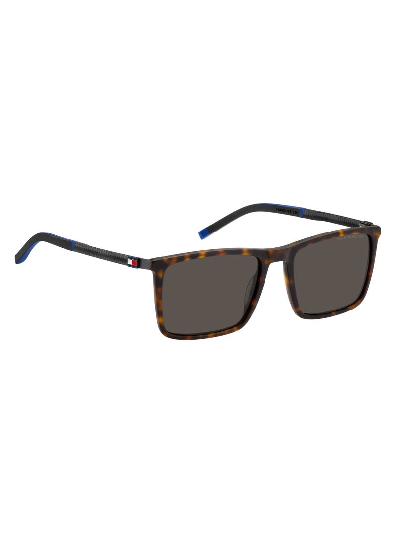 Men's UV Protection Rectangular Shape Carbon Fiber Sunglasses TH 2077/S GREY 41 - Lens Size: 41 Mm - Matt Hvna