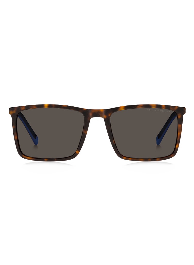 Men's UV Protection Rectangular Shape Carbon Fiber Sunglasses TH 2077/S GREY 41 - Lens Size: 41 Mm - Matt Hvna