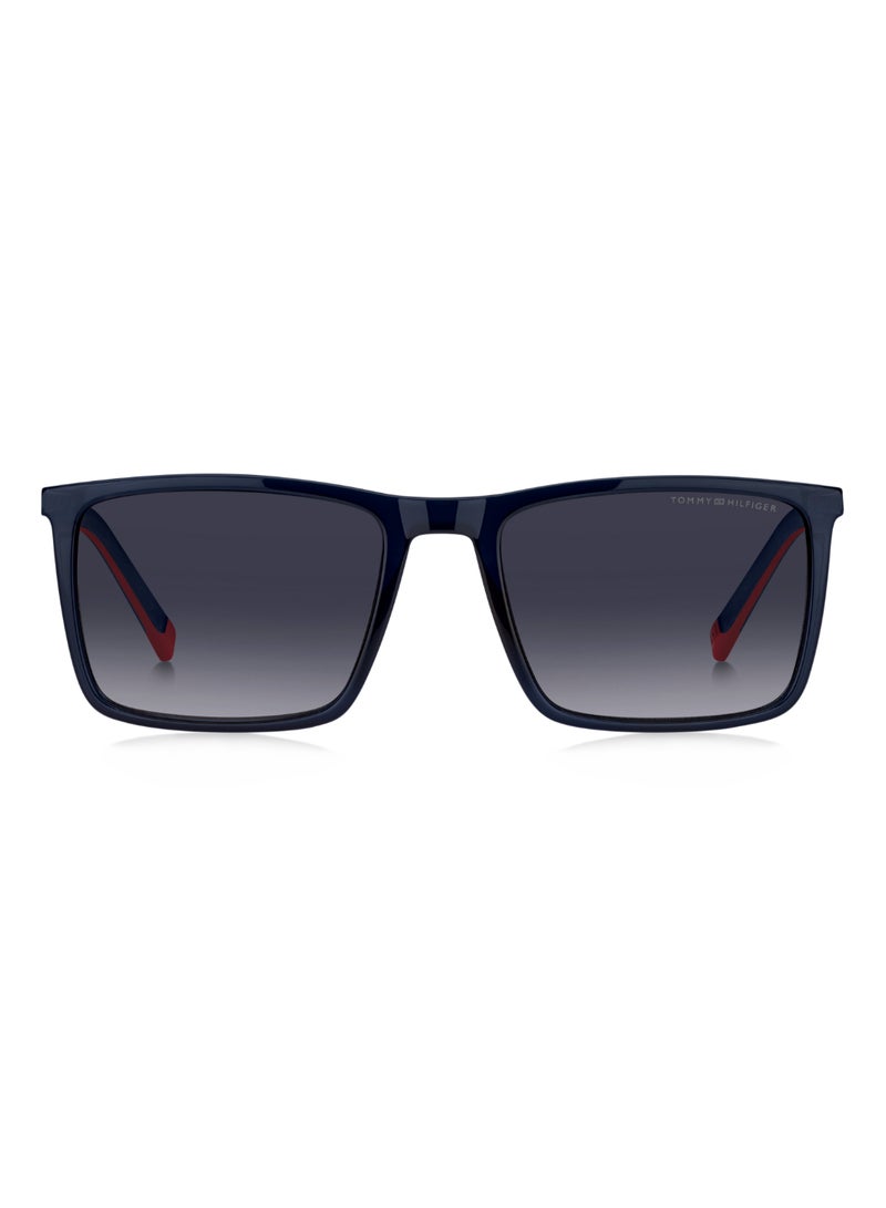 Men's UV Protection Rectangular Shape Carbon Fiber Sunglasses TH 2077/S GREY 41 - Lens Size: 41 Mm - Blue
