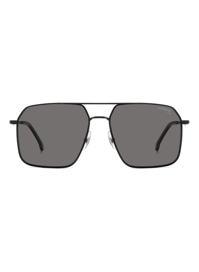 Men's Polarized Square Shape Metal Sunglasses CARRERA 333/S GREY 52 - Lens Size: 51.6 Mm - Mtt Black