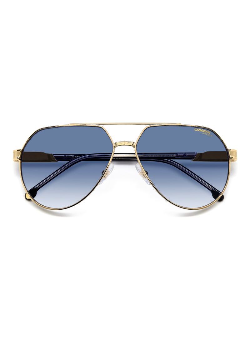 Men's UV Protection Pilot Shape Metal Sunglasses CARRERA 1067/S BLUE 53 - Lens Size: 53.4 Mm - Gold