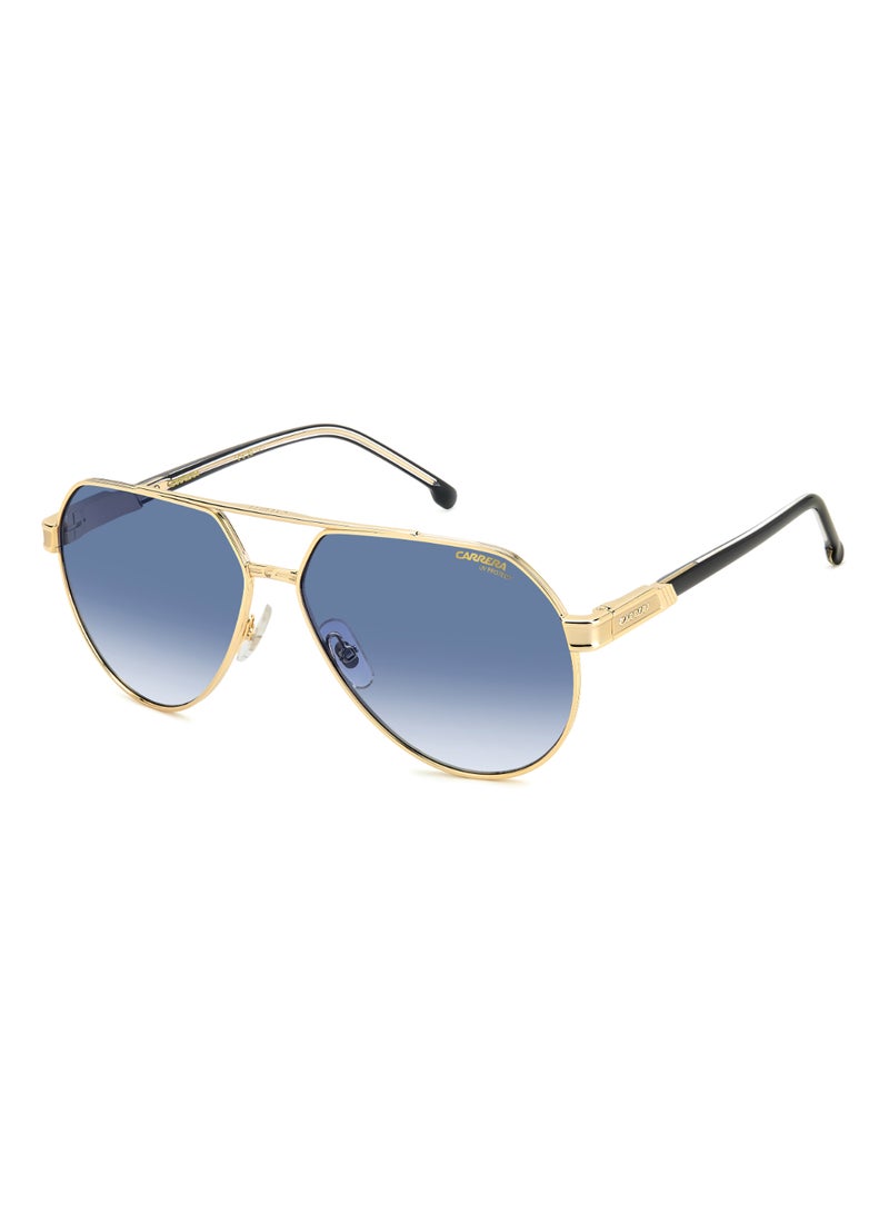 Men's UV Protection Pilot Shape Metal Sunglasses CARRERA 1067/S BLUE 53 - Lens Size: 53.4 Mm - Gold