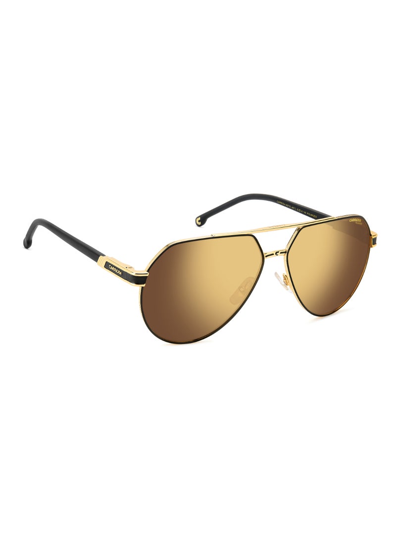 Men's Polarized Pilot Shape Metal Sunglasses CARRERA 1067/S GOLD 53 - Lens Size: 53.4 Mm - Mt Bk Gd