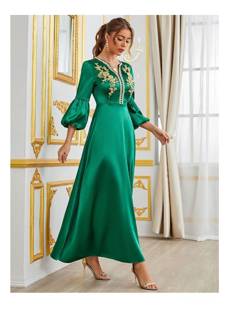 Gown Shining Green Party Dress