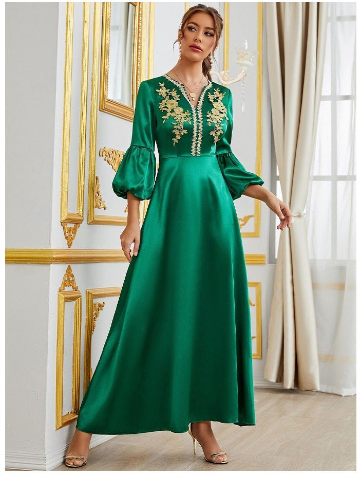 Gown Shining Green Party Dress