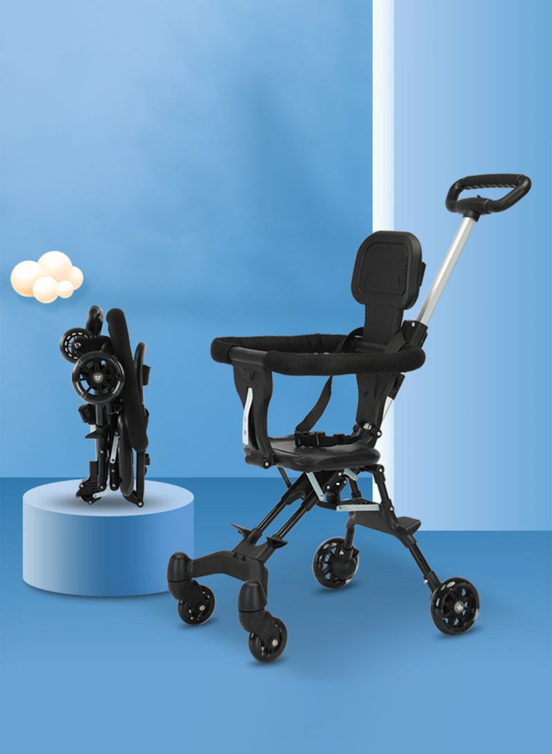 Portable Baby Stroller Lightweight Compact Travel with Adjustable Handles and Backrest One Hand Foldable Easy Overhead Airplane Car Trunk Storage Airport Shopping Walking Pocket Stroller Cart Toddler