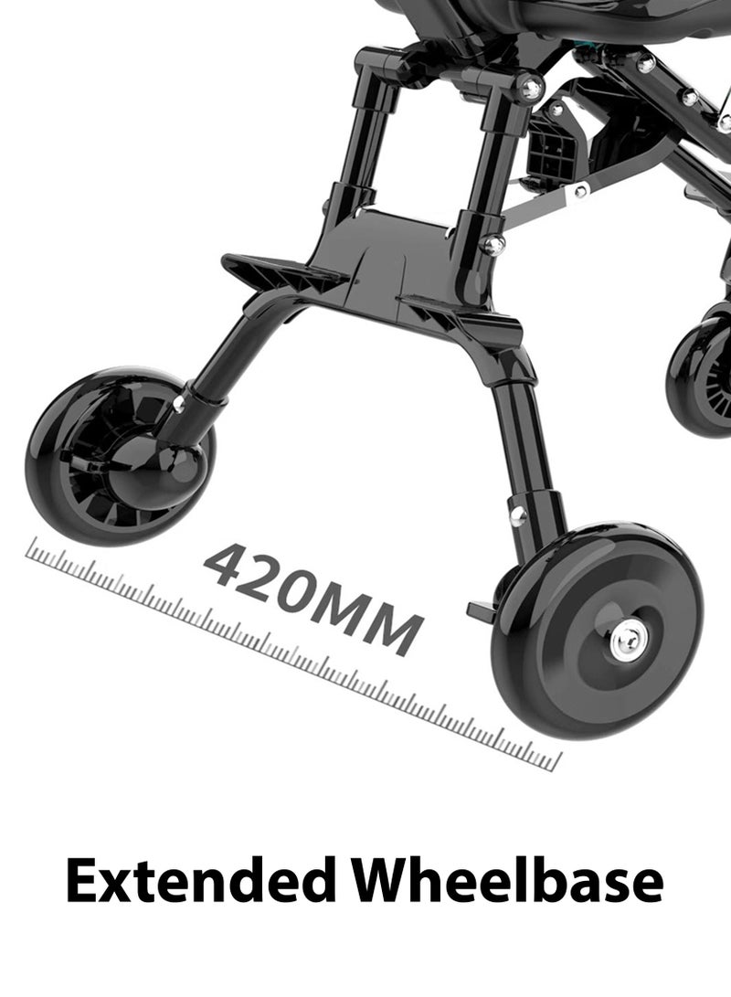 Portable Baby Stroller Lightweight Compact Travel with Adjustable Handles and Backrest One Hand Foldable Easy Overhead Airplane Car Trunk Storage Airport Shopping Walking Pocket Stroller Cart Toddler