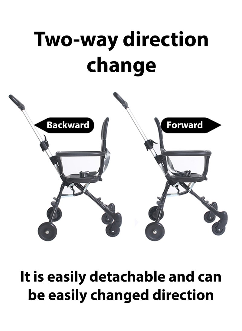 Portable Baby Stroller Lightweight Compact Travel with Adjustable Handles and Backrest One Hand Foldable Easy Overhead Airplane Car Trunk Storage Airport Shopping Walking Pocket Stroller Cart Toddler