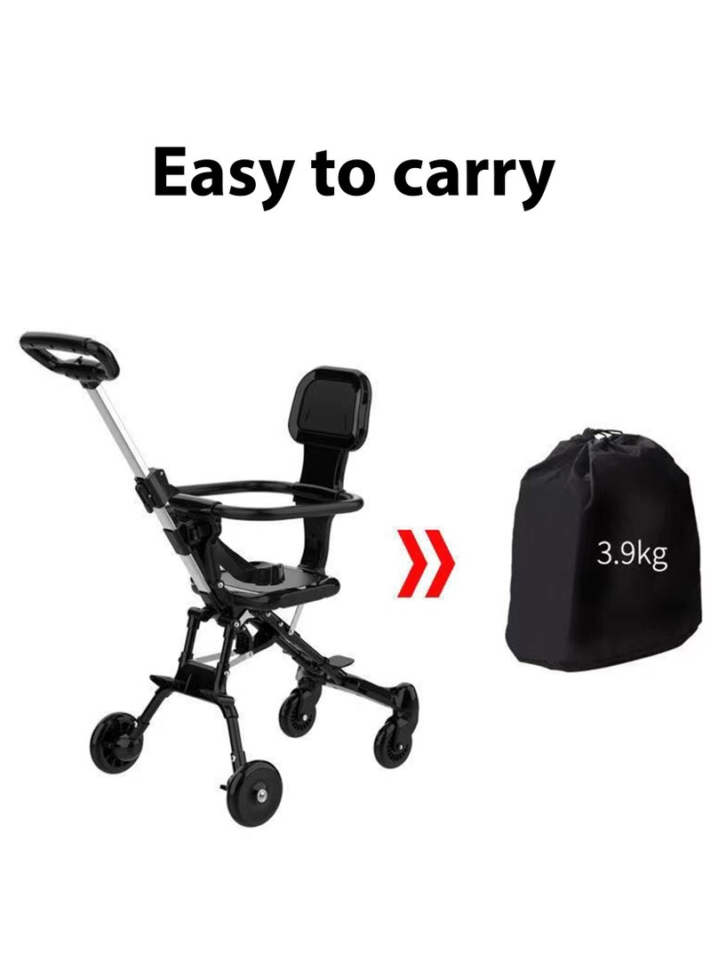 Portable Baby Stroller Lightweight Compact Travel with Adjustable Handles and Backrest One Hand Foldable Easy Overhead Airplane Car Trunk Storage Airport Shopping Walking Pocket Stroller Cart Toddler