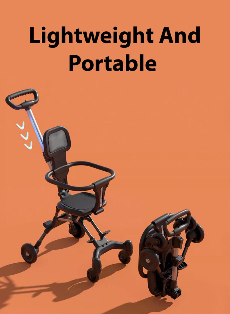 Portable Baby Stroller Lightweight Compact Travel with Adjustable Handles and Backrest One Hand Foldable Easy Overhead Airplane Car Trunk Storage Airport Shopping Walking Pocket Stroller Cart Toddler