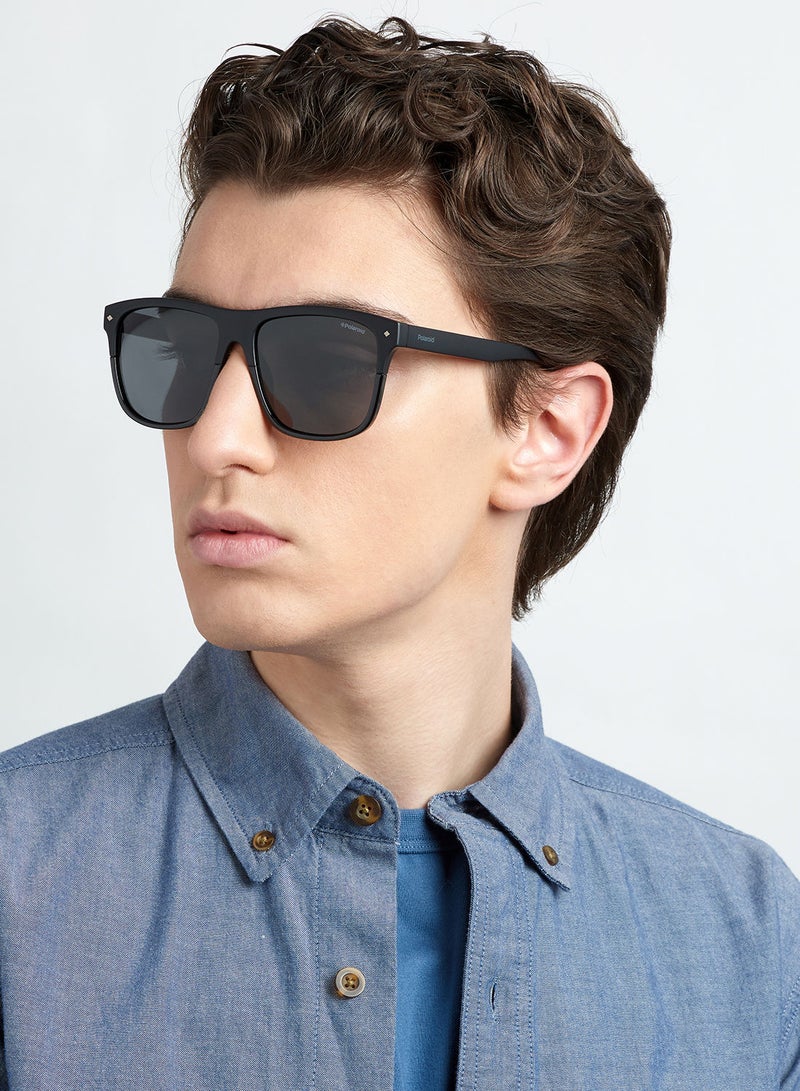 Polarized Square Eyewear Sunglasses PLD 6041/S      BLACK 56