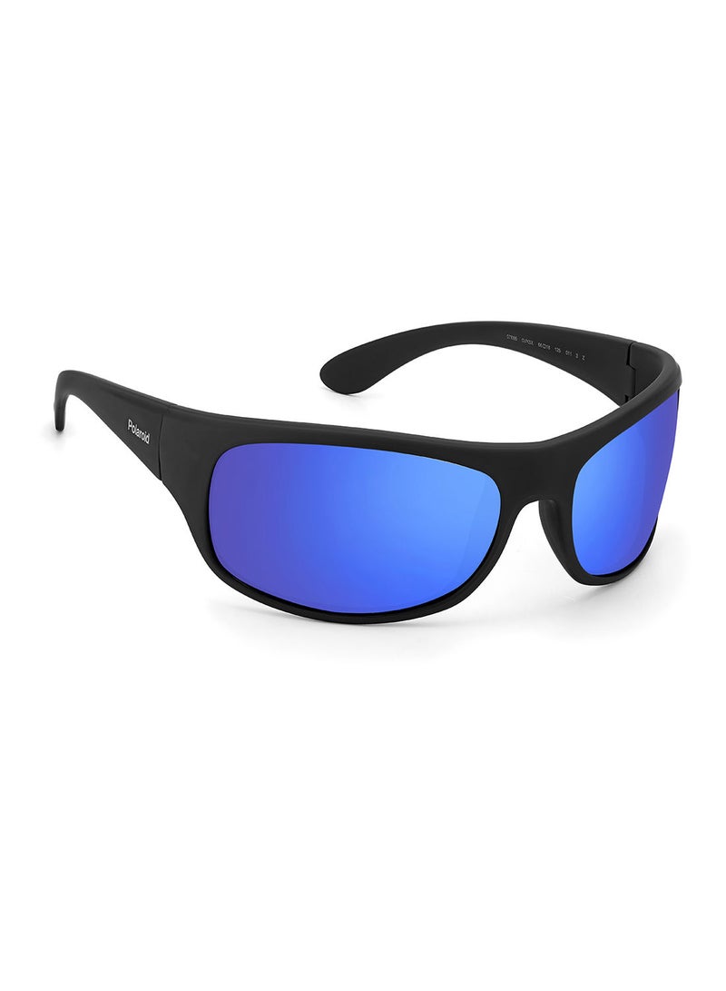 Rectangular Sport Sunglasses 7886 MTBLKBLUE 66