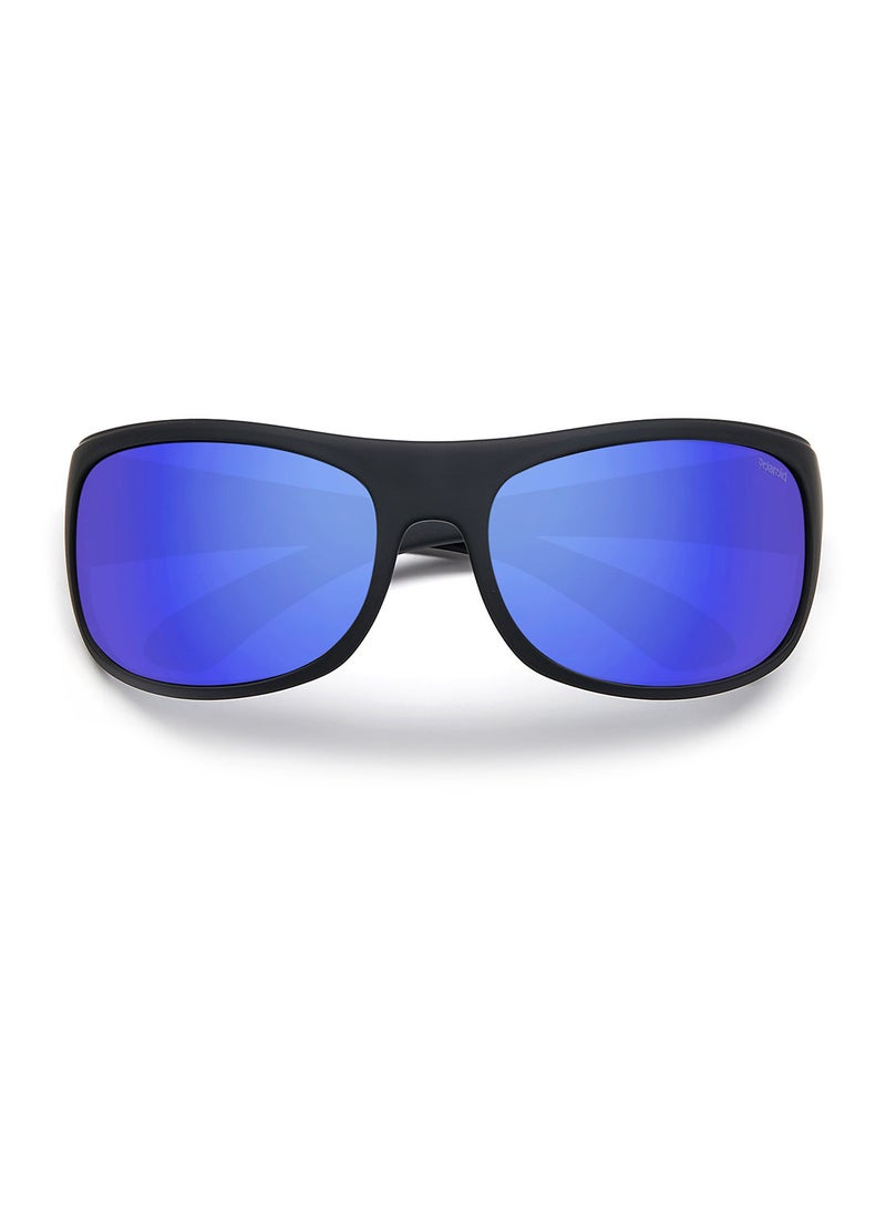 Rectangular Sport Sunglasses 7886 MTBLKBLUE 66