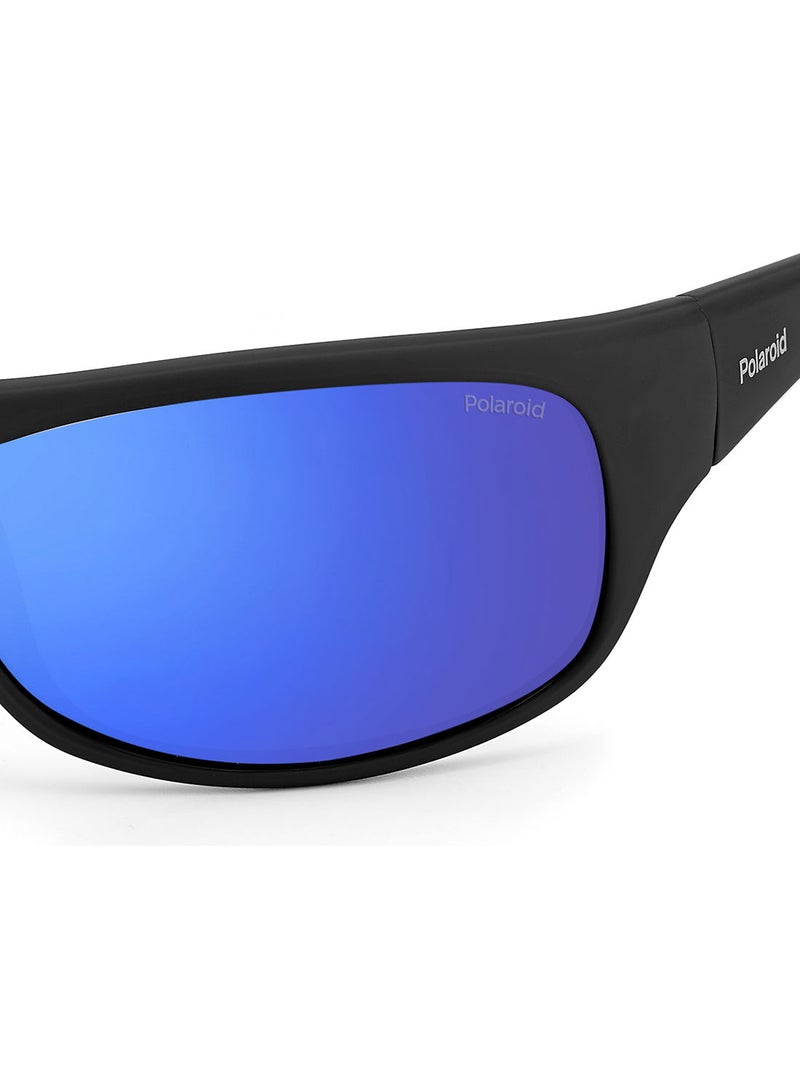 Rectangular Sport Sunglasses 7886 MTBLKBLUE 66