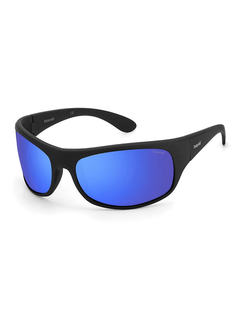 Rectangular Sport Sunglasses 7886 MTBLKBLUE 66