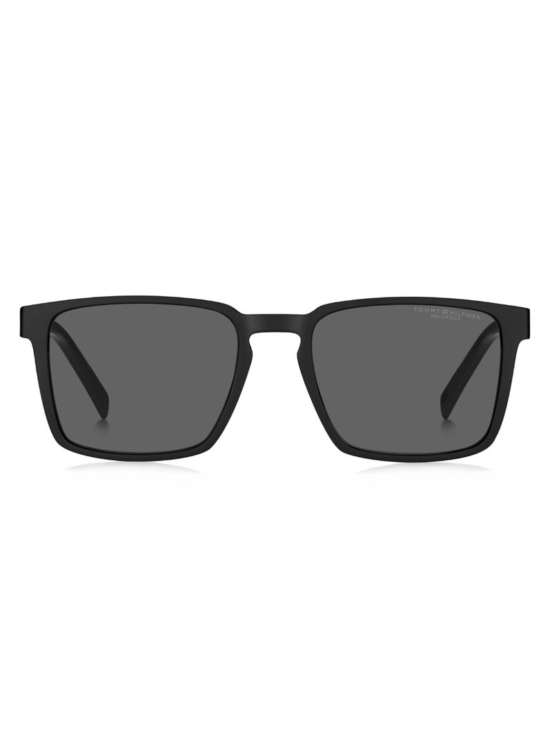 Men's Polarized Rectangular Shape  Sunglasses TH 2088/S GREY 44 - Lens Size: 43.8 Mm - Mtt Black