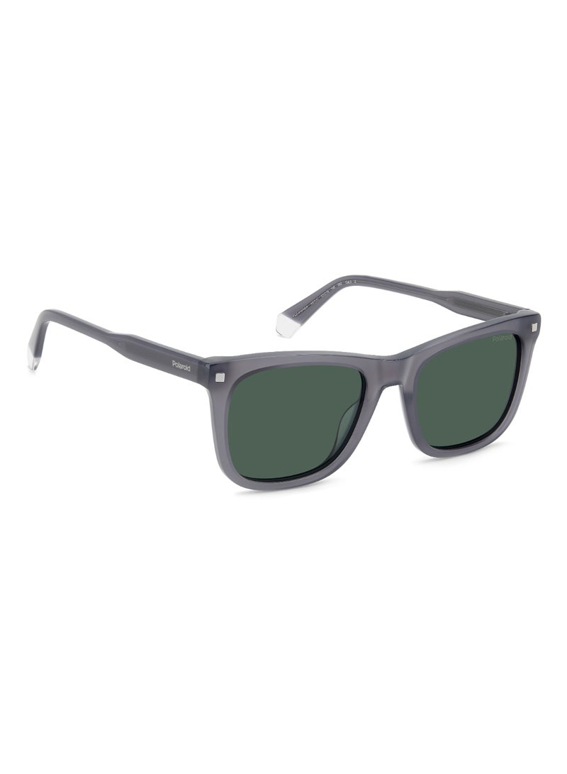 Unisex Polarized Square Shape Acetate Sunglasses PLD 4167/S/X GREEN 43 - Lens Size: 43.4 Mm - Grey