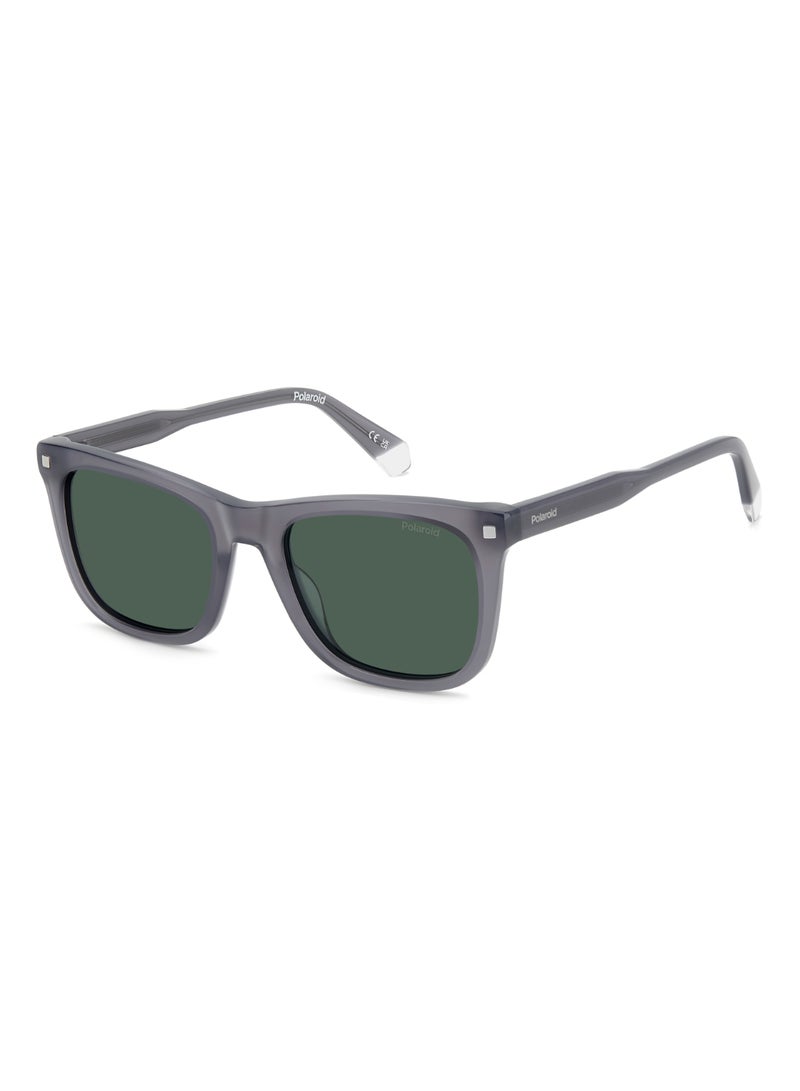 Unisex Polarized Square Shape Acetate Sunglasses PLD 4167/S/X GREEN 43 - Lens Size: 43.4 Mm - Grey