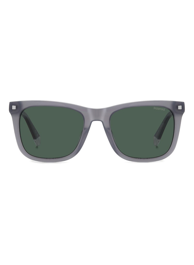 Unisex Polarized Square Shape Acetate Sunglasses PLD 4167/S/X GREEN 43 - Lens Size: 43.4 Mm - Grey