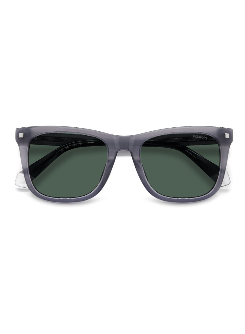Unisex Polarized Square Shape Acetate Sunglasses PLD 4167/S/X GREEN 43 - Lens Size: 43.4 Mm - Grey