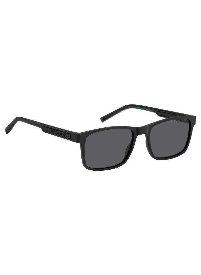 Men's Polarized Rectangular Shape  Sunglasses TH 2089/S GREY 41 - Lens Size: 40.5 Mm - Mtt Black