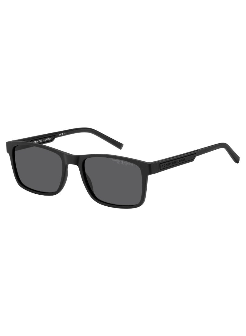 Men's Polarized Rectangular Shape  Sunglasses TH 2089/S GREY 41 - Lens Size: 40.5 Mm - Mtt Black