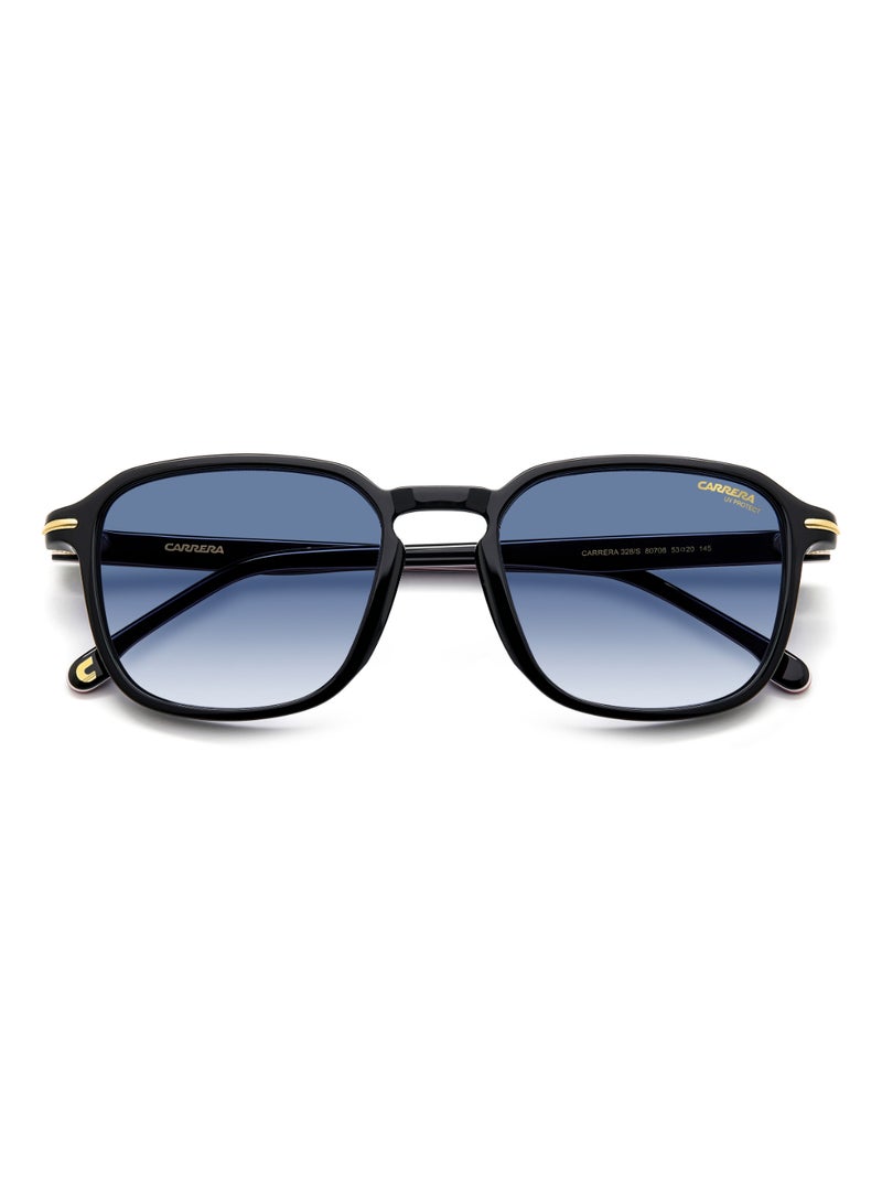 Men's UV Protection Rectangular Shape Acetate Sunglasses CARRERA 328/S BLUE 45 - Lens Size: 44.5 Mm - Black