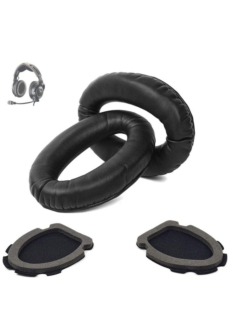 Headset Replacement Ear Pads Ear Cushions Kit Compatible for Bose, Aviation Headset X A10 A20 Headphone Ear Cups Ear Cover Earpads Repair Parts Memory Foam Earpads (Black) A20