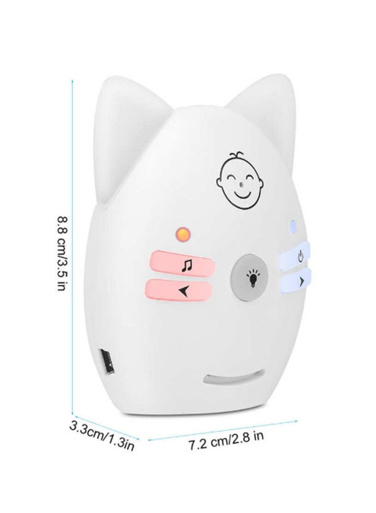 Wireless Audio Baby Monitor Two-way Talk Back Long Range Transmission VOX Mode Night Light Music Play Volume Adjustment Dual Power Supply