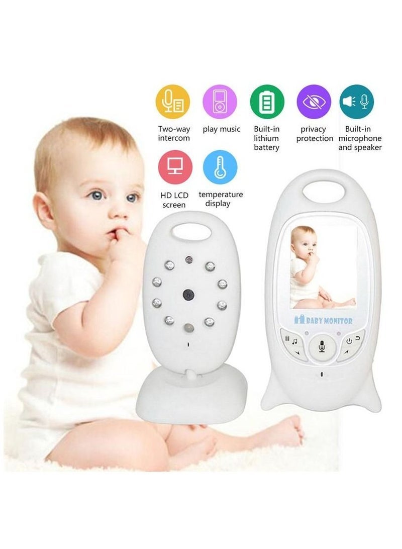 Baby Monitor Video Baby Monitor Wireless with Camera Night Vision Temperature Monitoring Lullaby, 2-Way Intercom System, Color LCD Screen, for Baby, Pet, Old People, sound sensor function