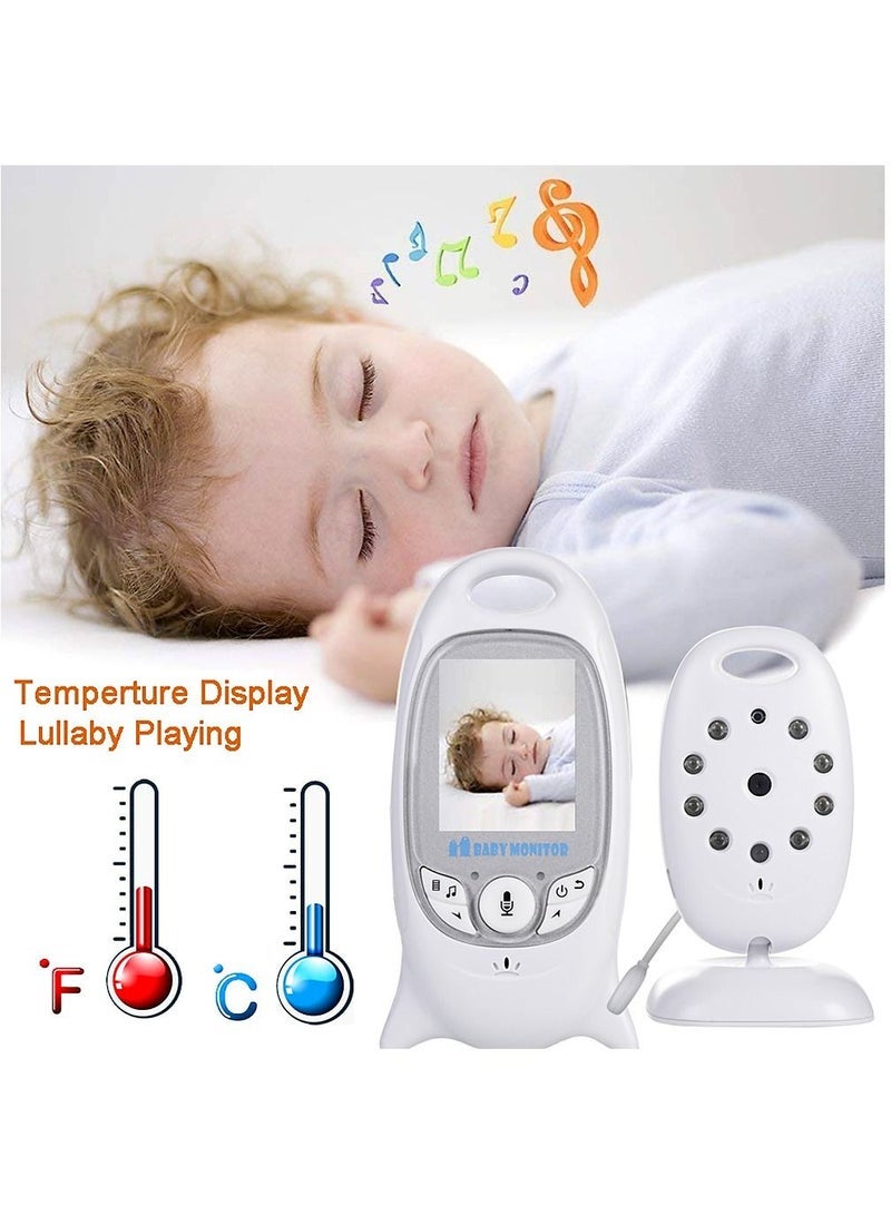 Baby Monitor Video Baby Monitor Wireless with Camera Night Vision Temperature Monitoring Lullaby, 2-Way Intercom System, Color LCD Screen, for Baby, Pet, Old People, sound sensor function