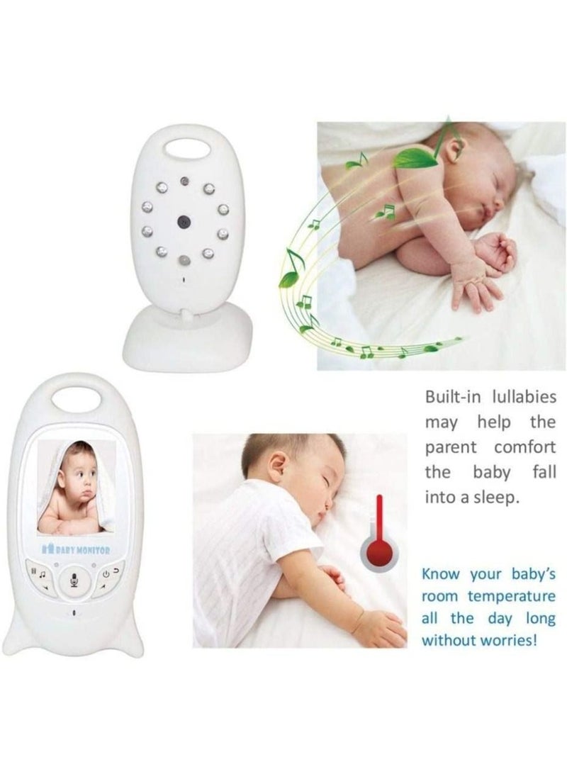 Baby Monitor Video Baby Monitor Wireless with Camera Night Vision Temperature Monitoring Lullaby, 2-Way Intercom System, Color LCD Screen, for Baby, Pet, Old People, sound sensor function