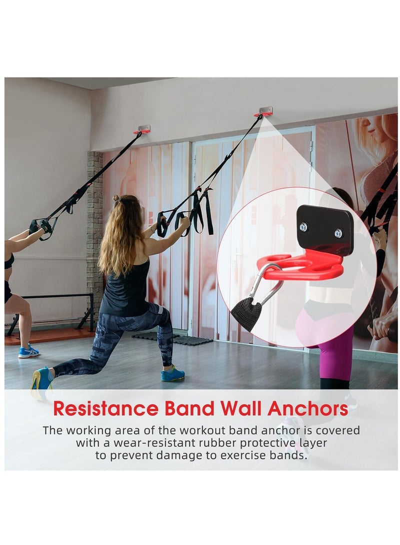 3 Pcs Durable Resistance Band Wall Anchors - Space-Saving Workout Wall Mount Anchor for Home Gym Workouts, Physical Therapy, and Strength Training