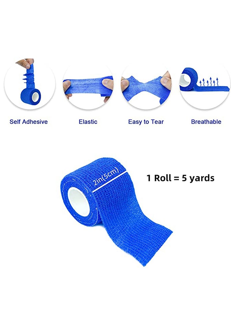 Athletic Elastic Cohesive Bandage for Sports, Injuries, Treatments, and Recovery, First Aid Tape Vet Wrap for Cat, Dog